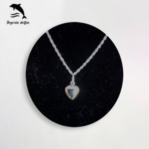 Cadena plata singapur por 40 cm y Corazon plata 2cm inflado