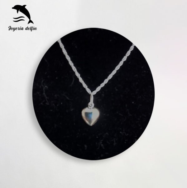 Cadena plata singapur por 40 cm y Corazon plata 2cm inflado