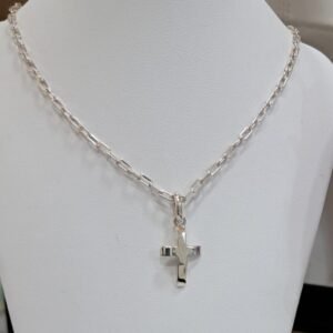 Cadena y dije cruz de plata 900