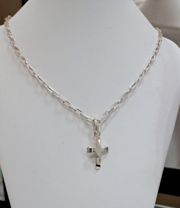 Cadena y dije cruz de plata 900