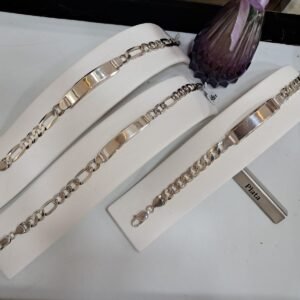 Pulsera lisa de plata